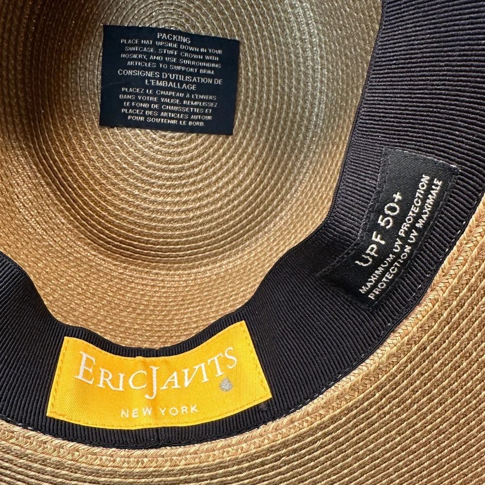 Eric Javits Wide-Brim Straw Hat with Black Band - Picture 7 of 8